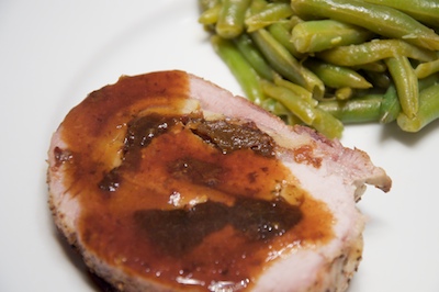 Apple-stuffed Pork Loin serving suggestion